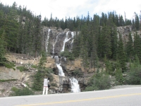 Waterfall beside the road